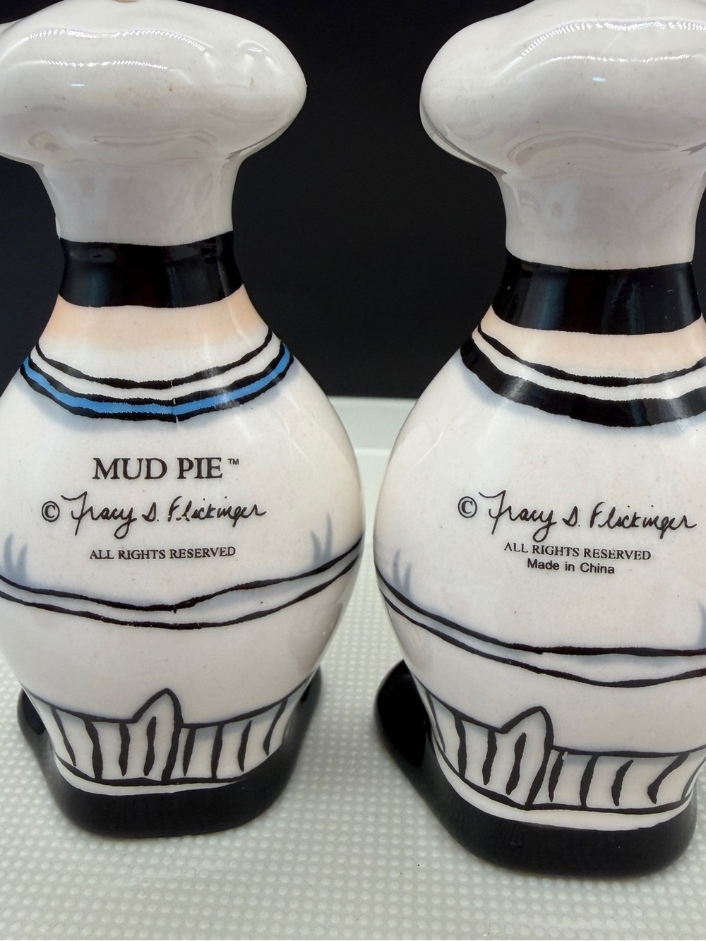 Vintage MudPie Bon Appetite Fat Chef Salt & Pepper Shakers 3.5” Tall - Picture 2 of 8
